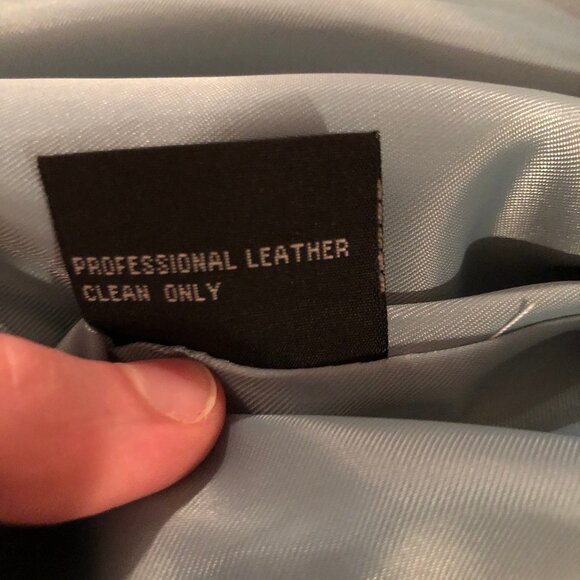 FRENCH EUC VINTAGE GENUINE LEATHER! RÉVUE Metallic Blue Jacket - Picture 6 of 11